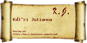 Kéri Julianna névjegykártya